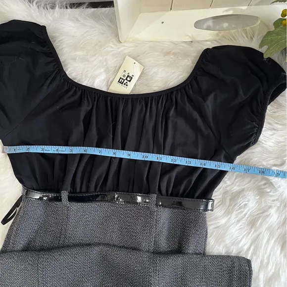 NEW Max Studio Tailored Smocked Ruched Empire Waist Belted Knee Suit Dress S NWT