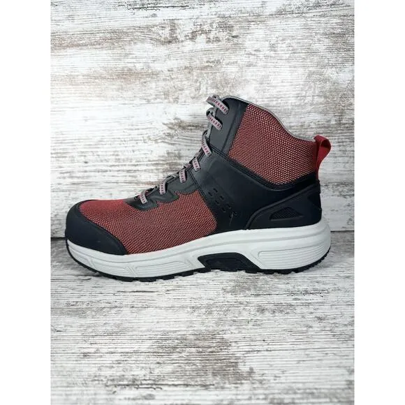 NEW Mens Bates JumpStart Mid EnergyBound Carbon Safety Toe Boots Red/Black Sz 9
