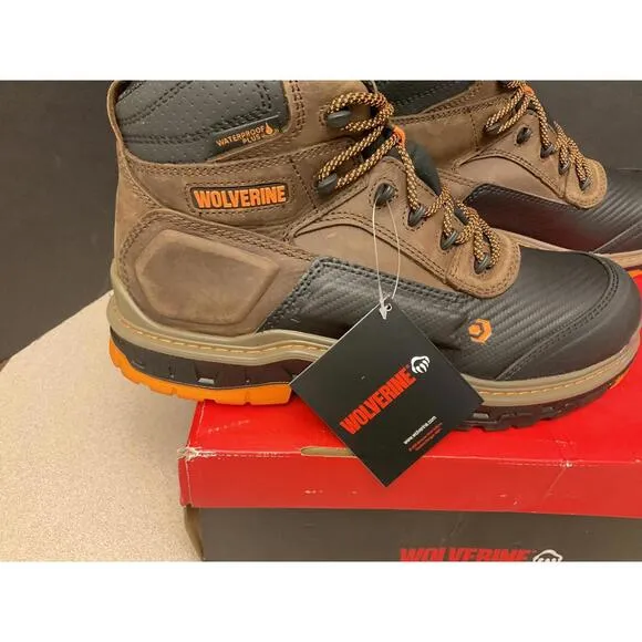 New! Mens Wolverine Overpass 6&quot; Mid Comp-Toe Waterproof Work Boots. Size 11.5M.