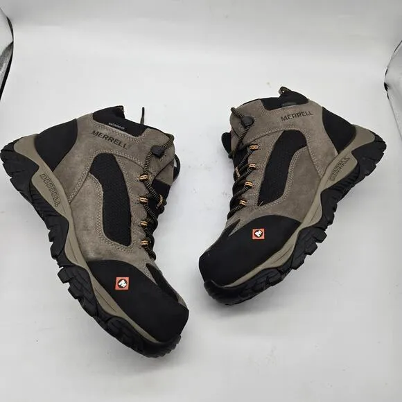 New Merrell Moab Onset Mid Waterproof Composite Toe Mens Brown sz 10 Work Boots