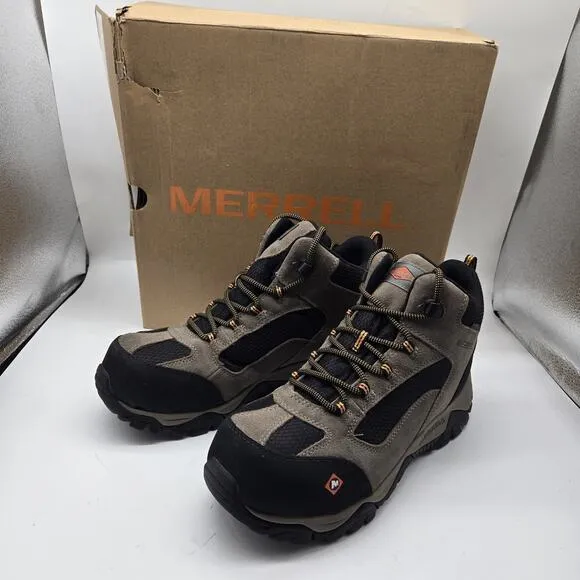 New Merrell Moab Onset Mid Waterproof Composite Toe Mens Brown sz 10 Work Boots