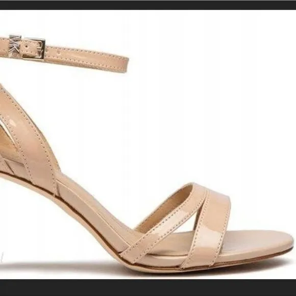 New MICHAEL Michael Kors Kimberly Patent Leather Ankle Strap Dress Sandals  9.5
