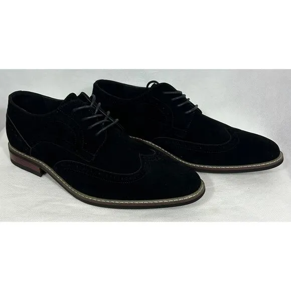 NEW Mofri Men’s Black Suede Oxford Dress Shoes Size 9.5 with Box