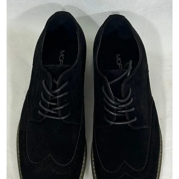 NEW Mofri Men’s Black Suede Oxford Dress Shoes Size 9.5 with Box
