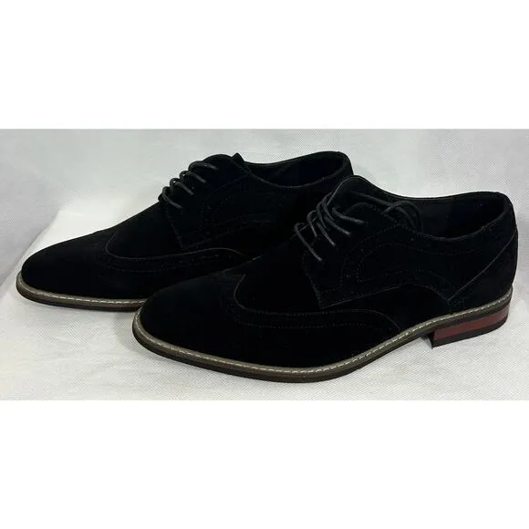 NEW Mofri Men’s Black Suede Oxford Dress Shoes Size 9.5 with Box