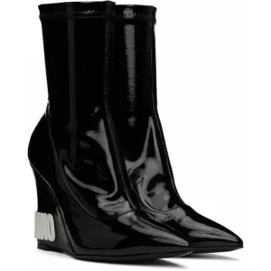 NEW MOSCHINO women's wedge ankle boots in black