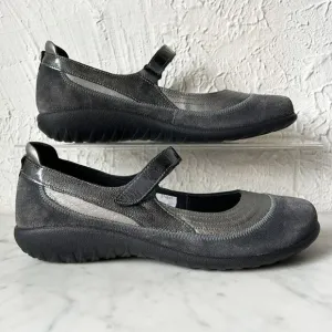 New Naot Kirei Grey Suede Leather Mary Jane Shoes - Women's US 10.5 Retail $195