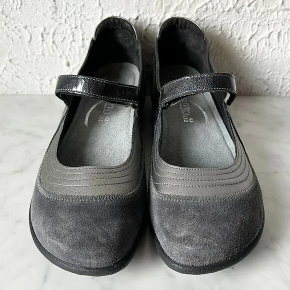 New Naot Kirei Grey Suede Leather Mary Jane Shoes - Women's US 10.5 Retail $195