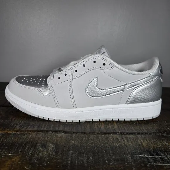NEW Nike Air Jordan 1 Retro Low OG Mens Size 9.5 Metallic Silver Grey CZ0790-002