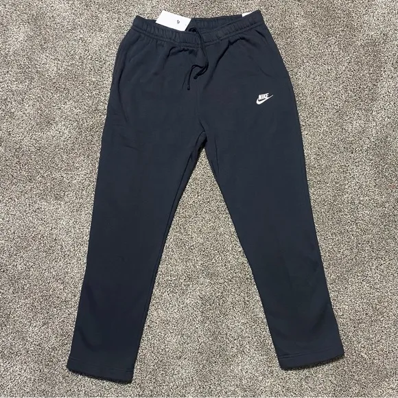 New Nike Mens Large Straight Leg Standard Fit Black Sweatpants