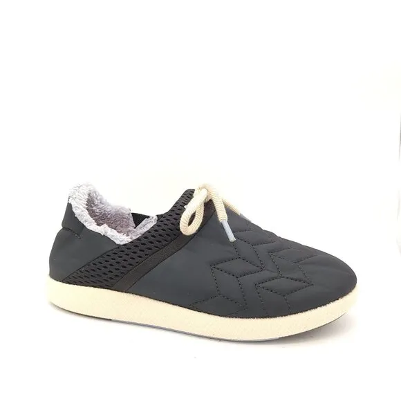 NEW OluKai Mahiki Slippers Womens 9 Black Indoor Outdoor Sneaker Cozy Comfort