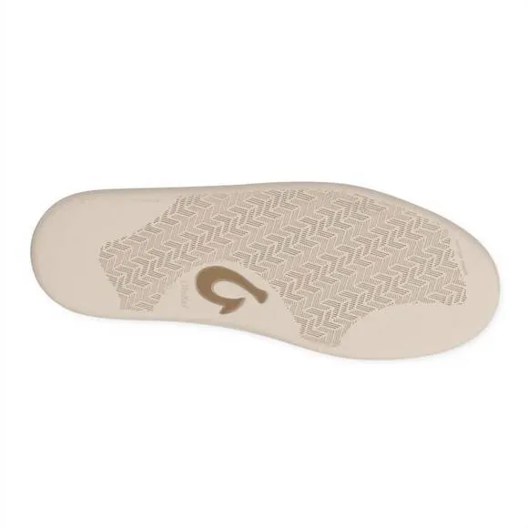 NEW OLUKAI men's punini suede sneakers in bone/sprout
