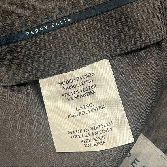 NEW Perry Ellis Portfolio Men’s Payson Slim Fit Flat Front Dress Pant Blue 32x32