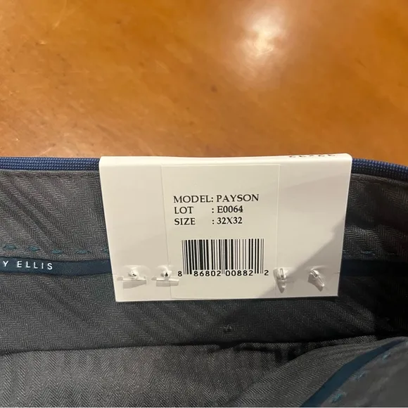 NEW Perry Ellis Portfolio Men’s Payson Slim Fit Flat Front Dress Pant Blue 32x32