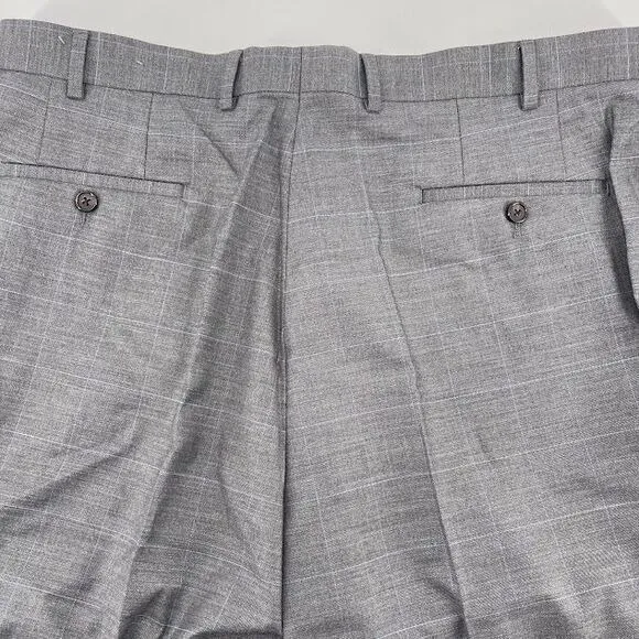 NEW - Ralph Lauren Men's Slim Fit Gray Windowpane Dress Pants 36W x 32L
