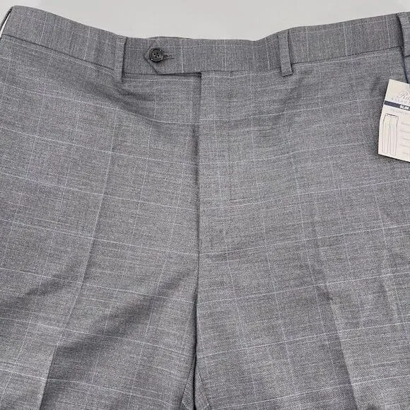 NEW - Ralph Lauren Men's Slim Fit Gray Windowpane Dress Pants 36W x 32L