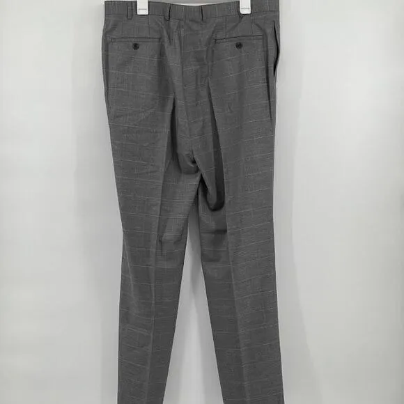 NEW - Ralph Lauren Men's Slim Fit Gray Windowpane Dress Pants 36W x 32L