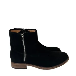 NEW REPUBLIC Men’s Black Suede Twin Zipper Luxury Boots Size 11.5