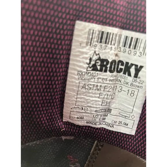NEW Rocky Rosemary Women's Waterproof Boots Brown US Size 9.5 MEDIUM RKW0401