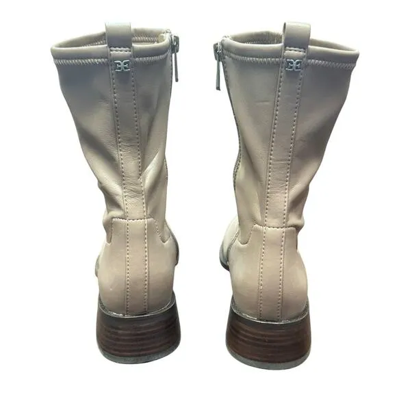 New Sam Edelman Tierney Mid Calf Vegan Leather Tan Ankle Boots Women's 6.5
