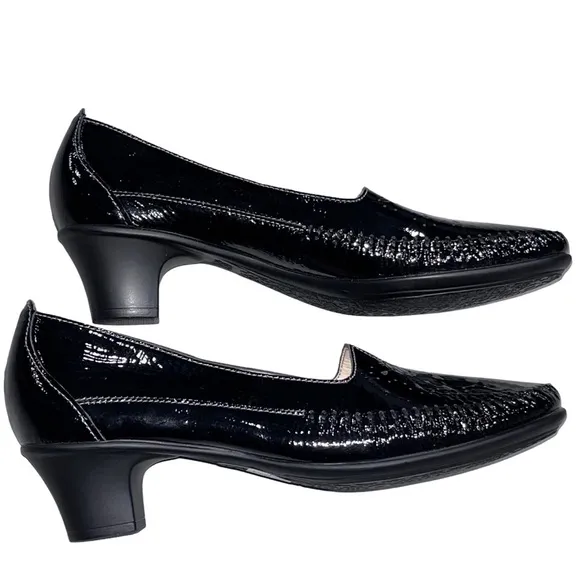NEW SAS Black Patent Leather Sonyo Pumps Heels Shoes