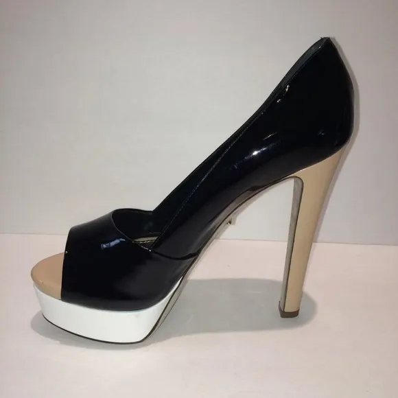 New Sergio Rossi Peep Toe Patent Leather Pumps