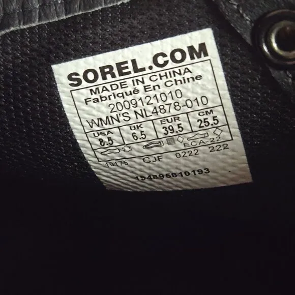 NEW Sorel Hi Line Hiker Womens Size 8.5 Mid Top Hiking Boots Waterproof Black