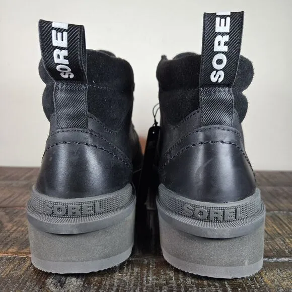 NEW Sorel Hi Line Hiker Womens Size 8.5 Mid Top Hiking Boots Waterproof Black
