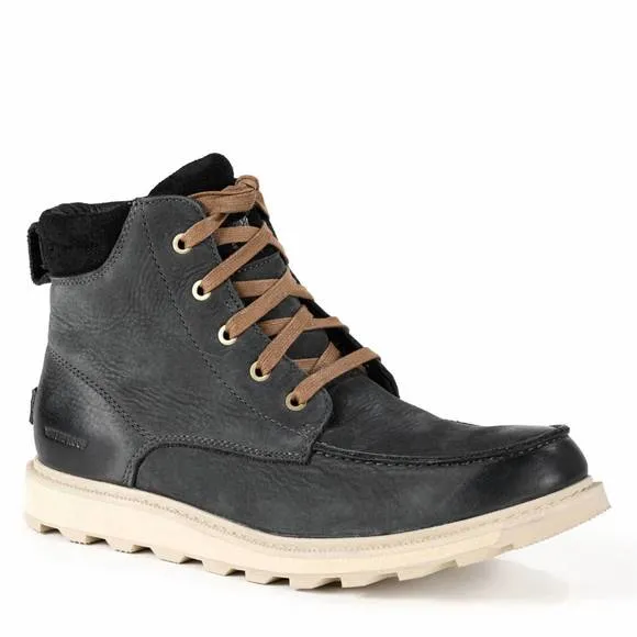 NEW SOREL men's madson moc toe boots in coal