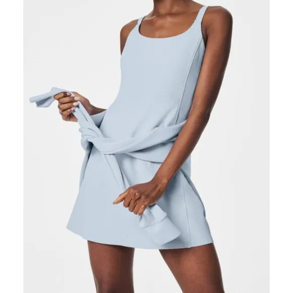 NEW Spanx The Get Moving Easy Access Ribbed Straight Dress Oxford Sporty Skort S