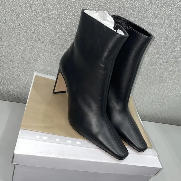 NEW STAUD Wally Leather Booties – Women’s Size 7 – Black – New With Box