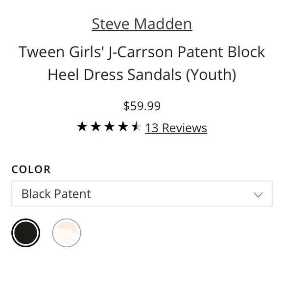 New: Steve Madden Carrson Patent Heel. Size 1