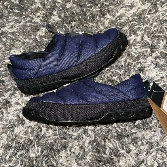 New The North Face Nuptse Denim Mule Slippers in Denim Blue