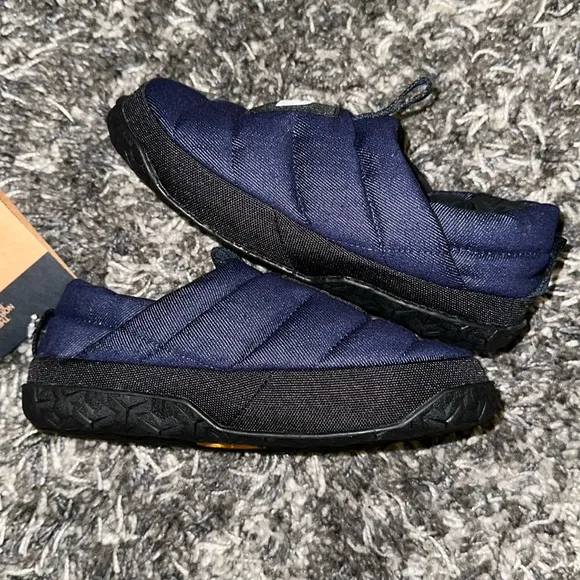 New The North Face Nuptse Denim Mule Slippers in Denim Blue