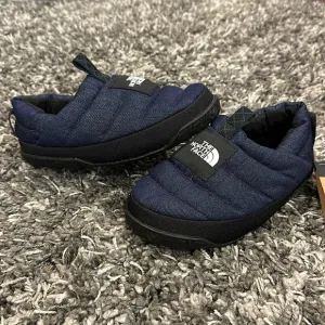 New The North Face Nuptse Denim Mule Slippers in Denim Blue