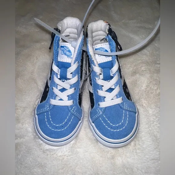 New Toddler Glow in the dark Vans SK8 Hi Zip Cosmic Zoo shoes