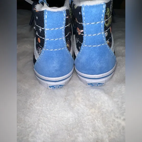 New Toddler Glow in the dark Vans SK8 Hi Zip Cosmic Zoo shoes