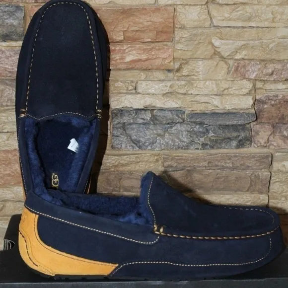 NEW UGG ASCOT Suede Shearling‎ Slippers