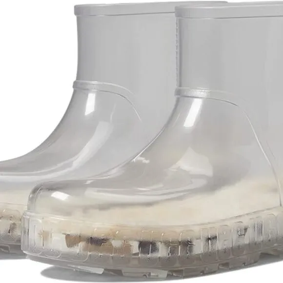 new UGG Clear Rain Boots removablesheepskin insole Branded Platform Driz…