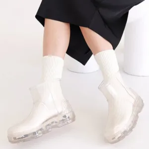 new UGG Clear Rain Boots removablesheepskin insole Branded Platform Driz…