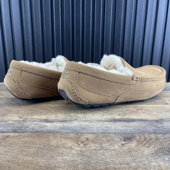 NEW UGG Mens Ascot Suede Closed Toe Slip on Slippers Chestnut Size 9