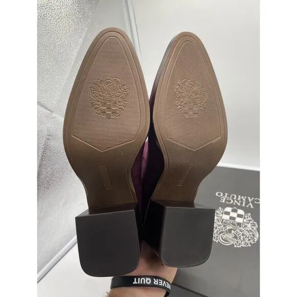 New Vince Camuto‎ Kortimy Water Repellant Suede Mid Shaft Boots Syrah Purple 7M