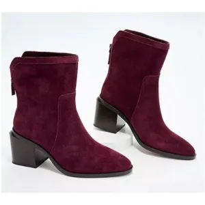 New Vince Camuto‎ Kortimy Water Repellant Suede Mid Shaft Boots Syrah Purple 7M