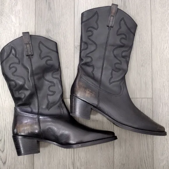 NEW VINTAGE FOUNDRY CO. TRUDY Mid Calf Western Boots Size 11