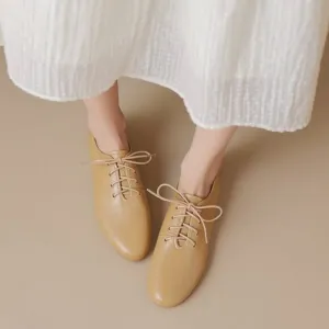 NEW Vintage Naturalizer Leather Round Toe Lace Up Oxford Flat Brogues Shoes SZ 8