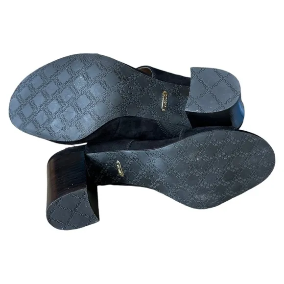 ☁️👠NEW Vionic Bianca Black Suede Heel Slingback Sandals Tortoise Ankle Strap 10