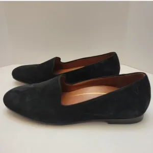 New Vionic Willa Black Suede Slip On Flat Comfort Shoe Loafer Women's Size 9.5