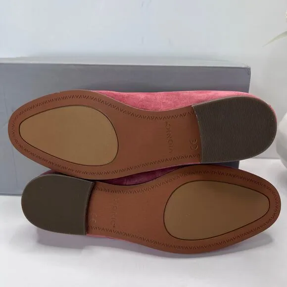 New Vionic Willa Slip On Comfort Loafer Shoes Pink Suede Leather Women's 6M NWB