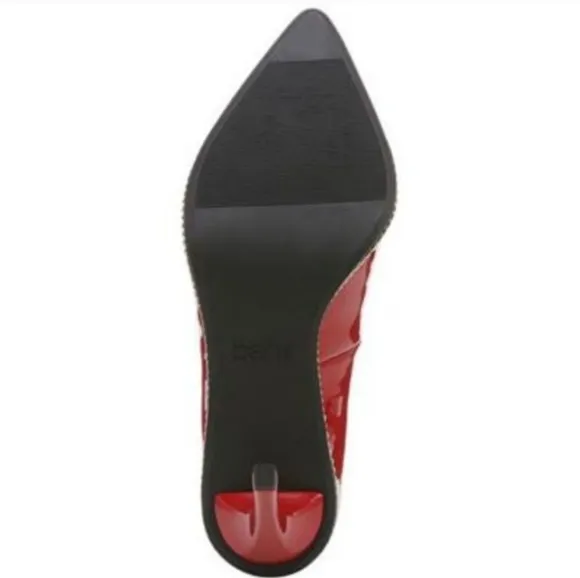 New w/Box Bar III Binsa Faux Patent Leather Chain Detail Pointy Toe Dress Pumps