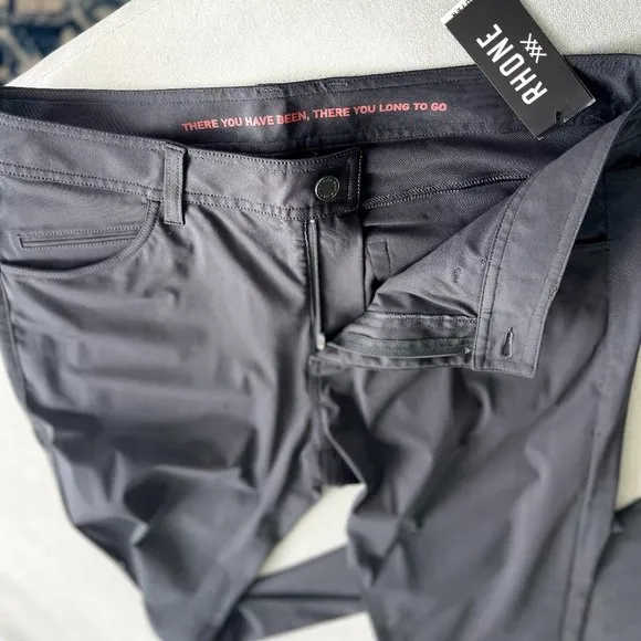 NEW WITH TAGS NWT Rhone Commuter 5-Pocket Pant slim fit pants black dress chinos